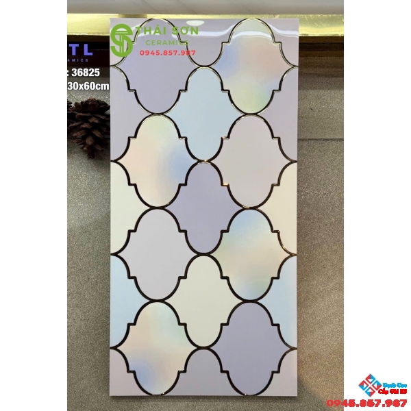 Gạch trung quốc 30x60 men bóng khắc kim vàng cao cấp