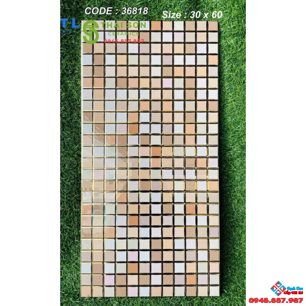 Gạch trang trí nhũ vàng 30x60 mosai men bóng trung quốc 