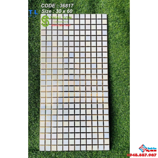 Gạch ốp tường trang trí 30x60 nhũ vàng men bóng cao cấp