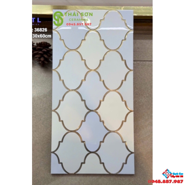 Gạch trang trí phòng khách 30x60 nhũ vàng trung quốc 