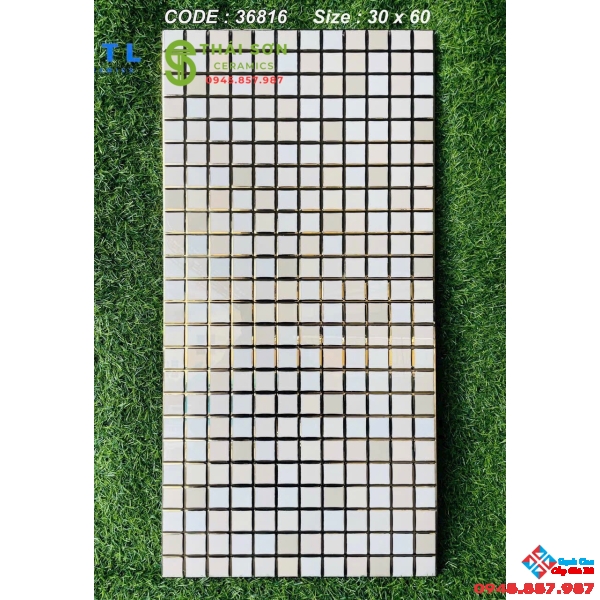 Gạch trang trí vách cầu thang 30x60 khắc kim vàng cao cấp
