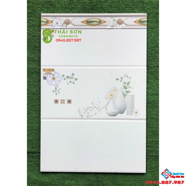 Gạch men bóng ý mỹ 30x60 ốp tường tông trắng