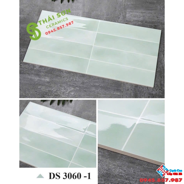 Gạch trang trí men bóng 30x60 màu xanh dạng thẻ nhập khẩu