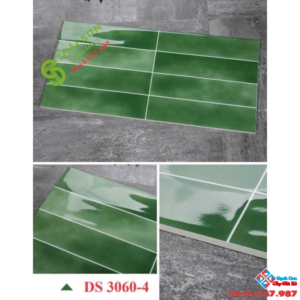 Gạch ốp tường màu xanh 30x60 men bóng giả thẻ trung quốc