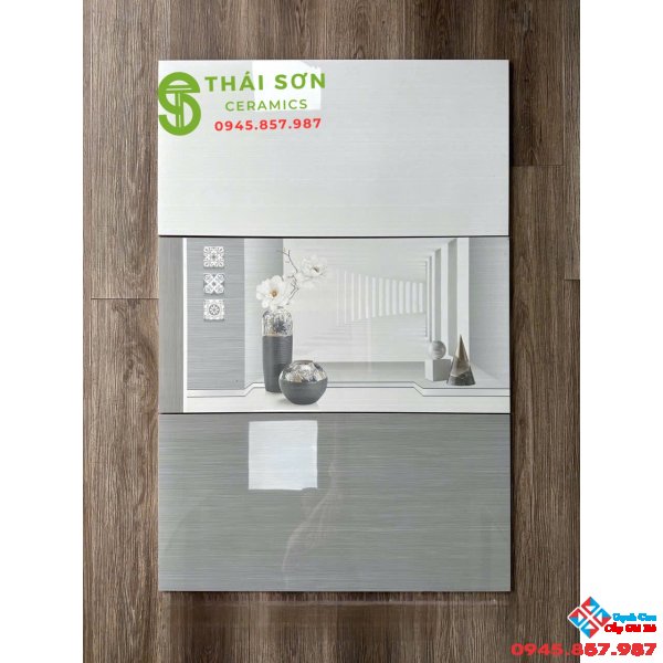 Gạch bóng kiếng 40x80 cmc ốp tường màu xám kẻ xọc cao cấp