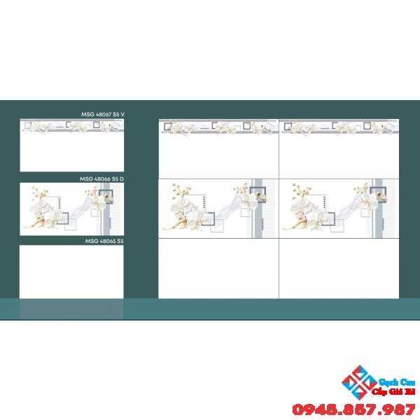 Gạch bóng kiếng 40x80 cmc ốp tường tông trắng sáng