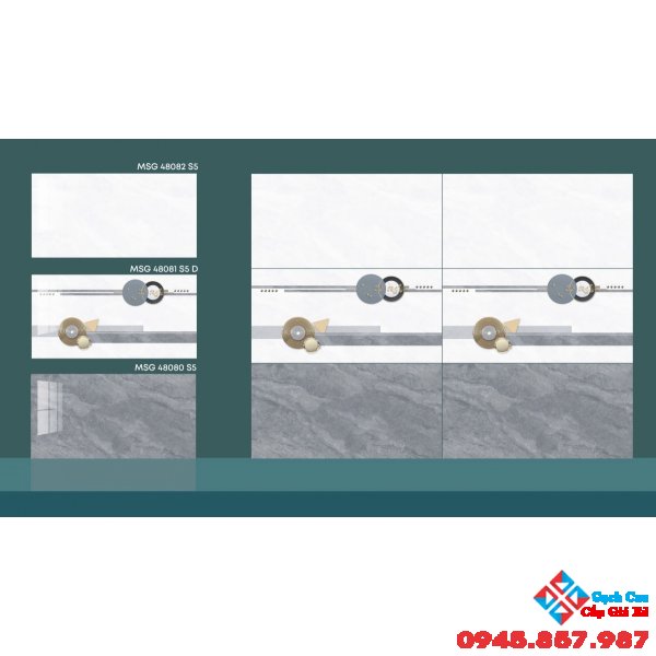 Gạch bóng kiếng 40x80 ốp tường cmc bộ đậm nhạt xám vân đá