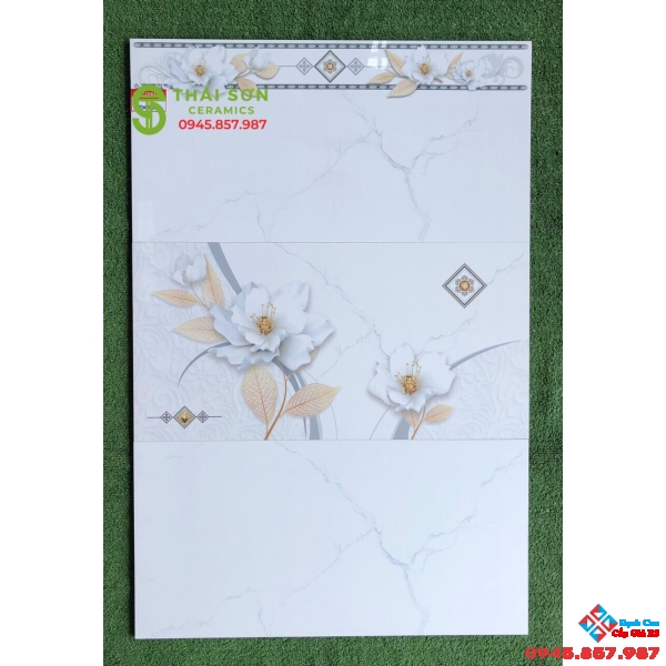 Gạch ốp 40x80 bóng kiếng phương nam trắng vân mây