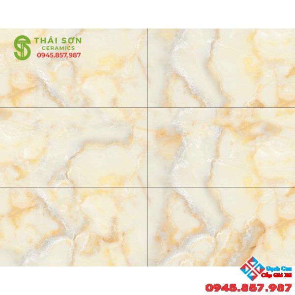 Gạch trung quốc cao cấp 40x80 vân đá vàng dán vách nhà phố đẹp