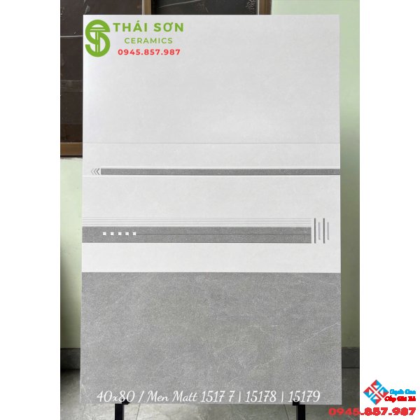Gạch men mờ vitto 40x80 ốp tường phòng khách