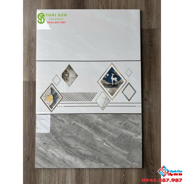 Gạch ốp tường cmc 40x80 đá bóng kiếng bộ đậm nhạt