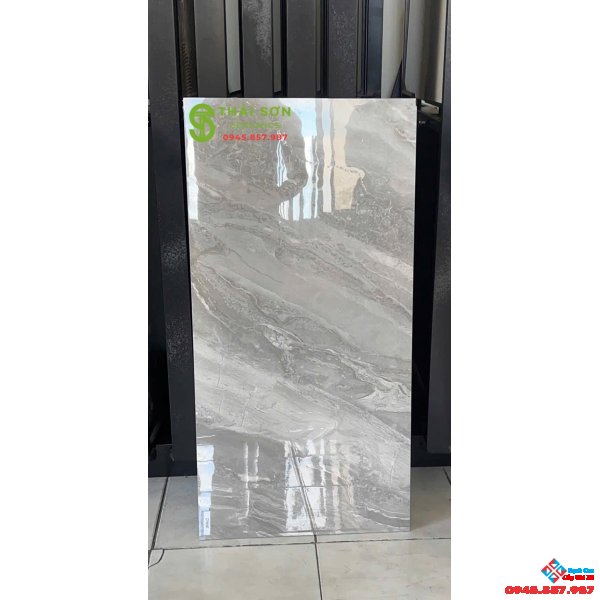 Gạch ốp tường 40x80 trung quốc khắc kim màu xám Medium Grey