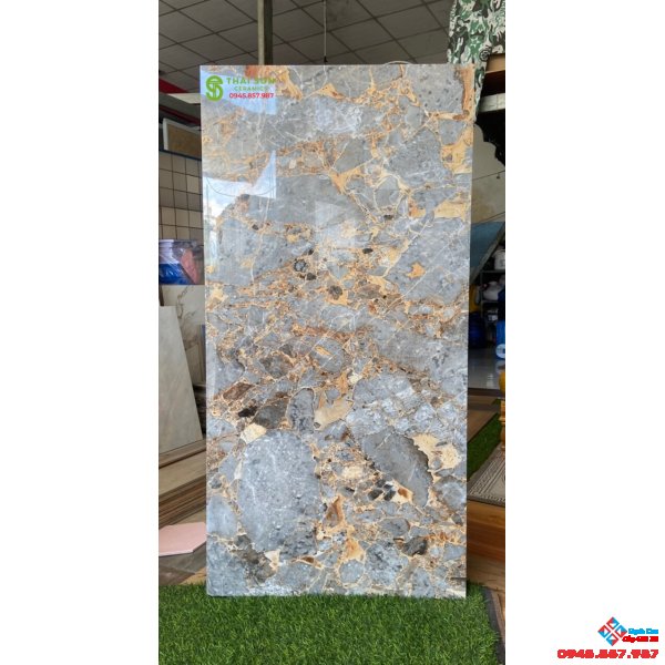 Gạch bóng kính ấn độ lót phòng khách 60x120 đẹp