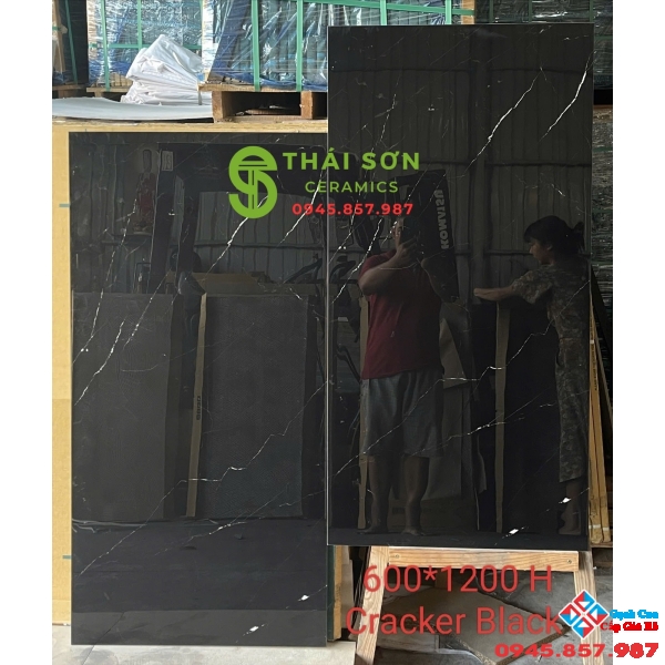 Gạch 60x120 bóng kiếng ấn độ cao cấp đen vân trắng