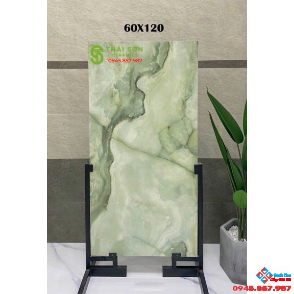 Gạch bóng kiếng vân xanh 60x120 cao cấp tại Lâm Đồng