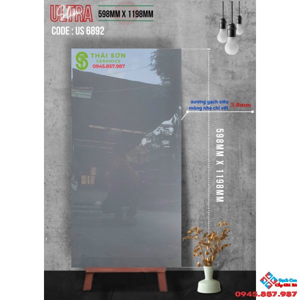 Gạch lót sàn đơn sắc xám tro siêu bóng 60x120