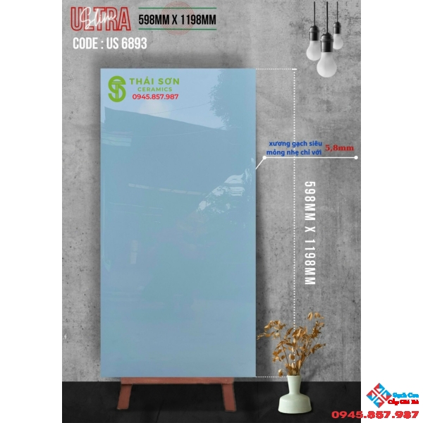 Gạch xanh biển bóng kính 60x120 siêu mỏng