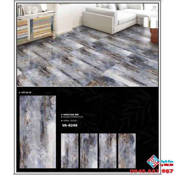 Gạch bóng kính 600x1200 vân xi măng đẹp
