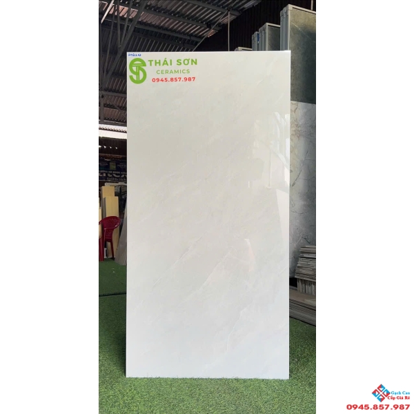 Gạch lát nền cmc 60x120 bóng kiếng màu xám nhẹ