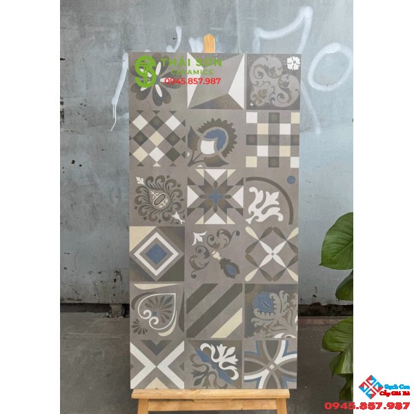 Gạch bông hoa văn ốp tường trang trí 60x120 hiệu ứng
