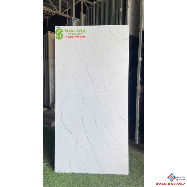 Gạch lát nền ấn độ matt mờ màu trắng vân mây 60x120
