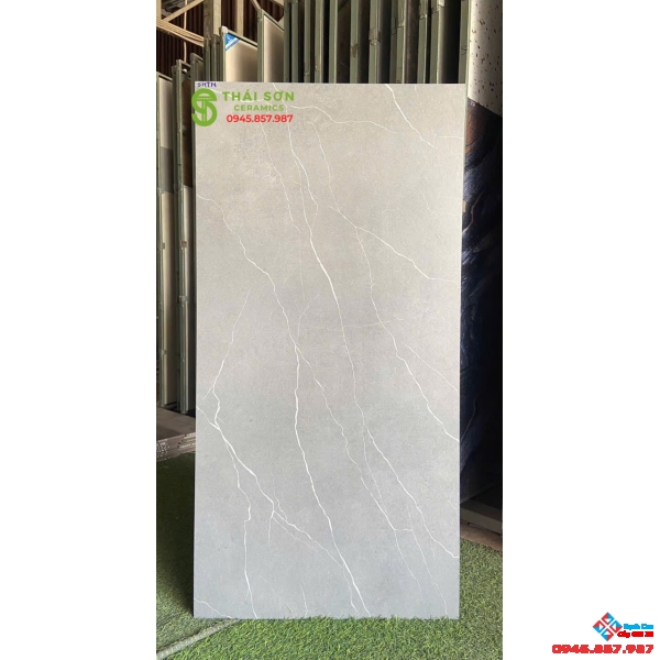 Gạch lát nền 60x120 matt mờ ấn độ xám vệt trắng 