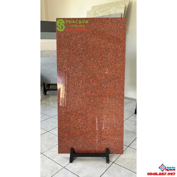 Gạch trung quốc 60x120 khắc kim màu đỏ hoa cương