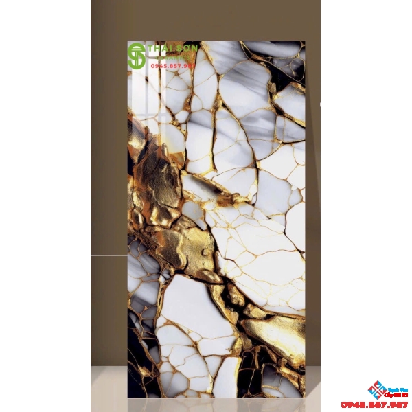 Gạch ốp lát 60x120 ấn độ vân đá nhũ vàng cao cấp 