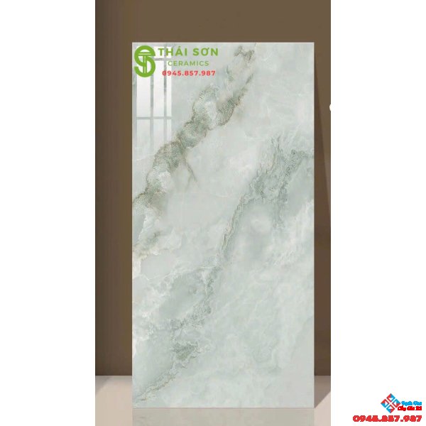 Gạch ốp lát 60x120 ấn độ màu xanh siêu bóng cao cấp