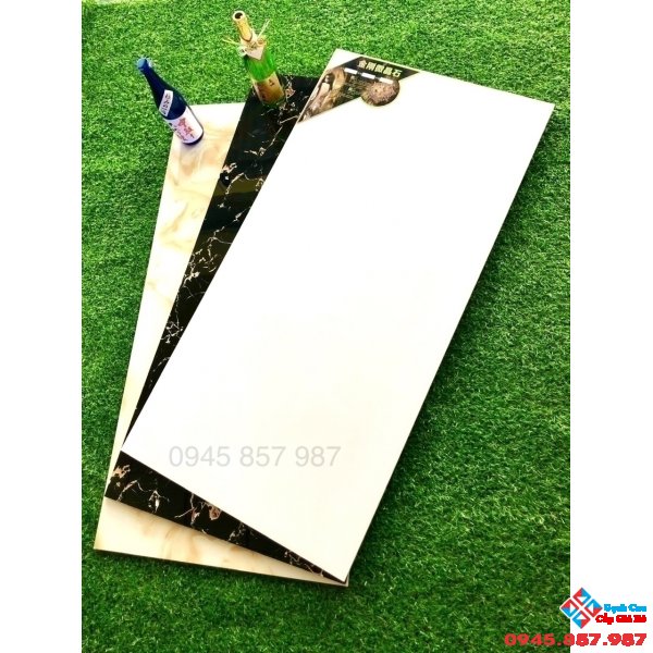 Gạch lát nền nhà màu trắng trơn 60x120 bóng kính