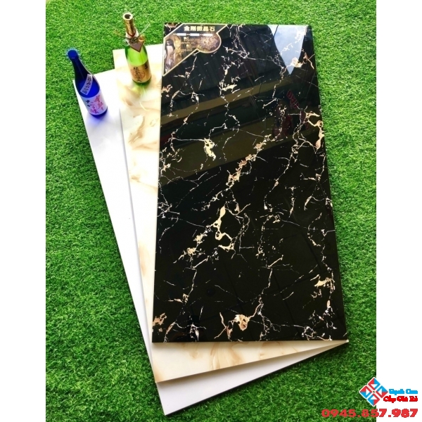 Gạch trung quốc 60x120 đen vân vàng cao cấp
