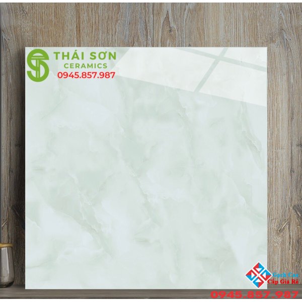 Gạch bóng kiếng lát nền tại phú quốc 60x60 vân xanh nhẹ