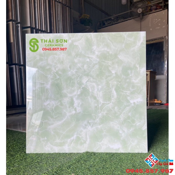 Gạch 60x60 bóng kiếng vân xanh ốp lát giá rẻ