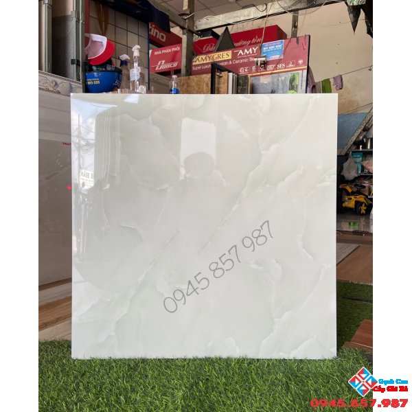Gạch lát nền 60x60 vân xanh bóng kiếng cao cấp