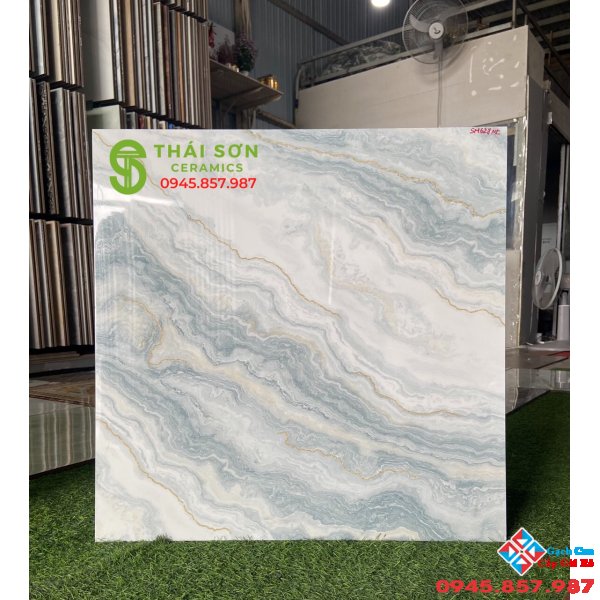Đá lót sàn phòng khách nhà phố bóng kiếng 60x60 nhà ý