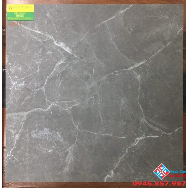 Gạch thạch anh lát nền 60x60 xám vân trắng