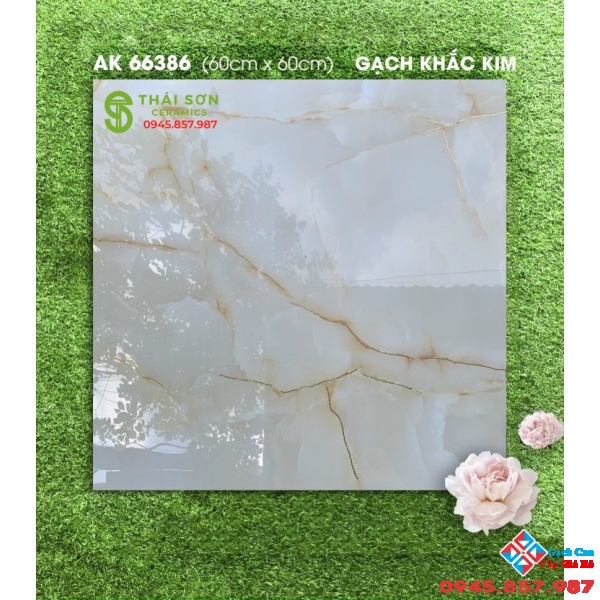 Gạch lát nền trung quốc 60x60 khắc kim vàng vân đá
