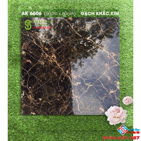 Gạch trung quốc 60x60 khắc kim vàng nâu vũ trụ