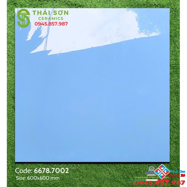 Gạch ốp lát bóng kiếng 60x60 màu xanh đơn sắc
