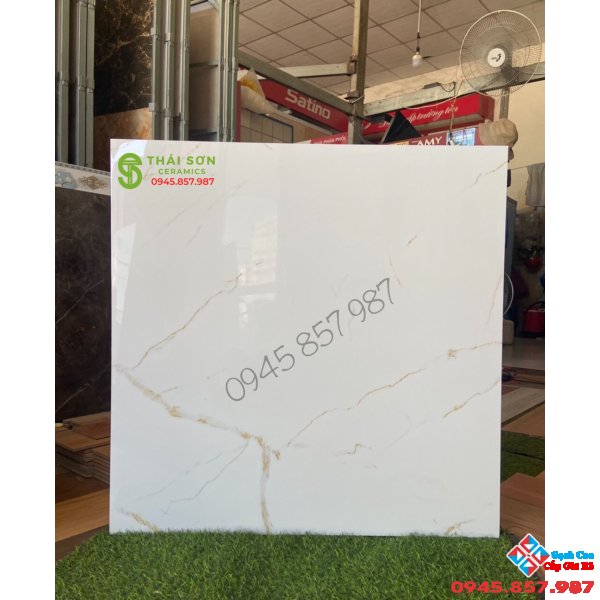 Gạch bóng kiếng trắng vân khắc kim 80x80 prime