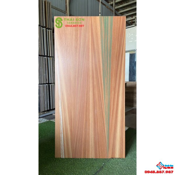 Gạch nhập khẩu 80x160 màu giả gỗ nâu vàng hiệu ứng cao cấp mới nhất