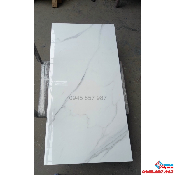 Gạch cao cấp lát nền 800x1600 siêu bóng vân trắng mây