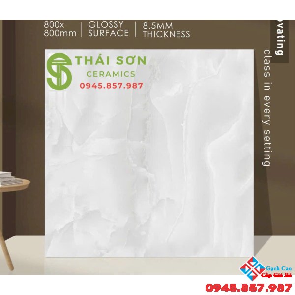 Gạch lát nền 80x80 bóng kiếng vân đá xám ấn độ