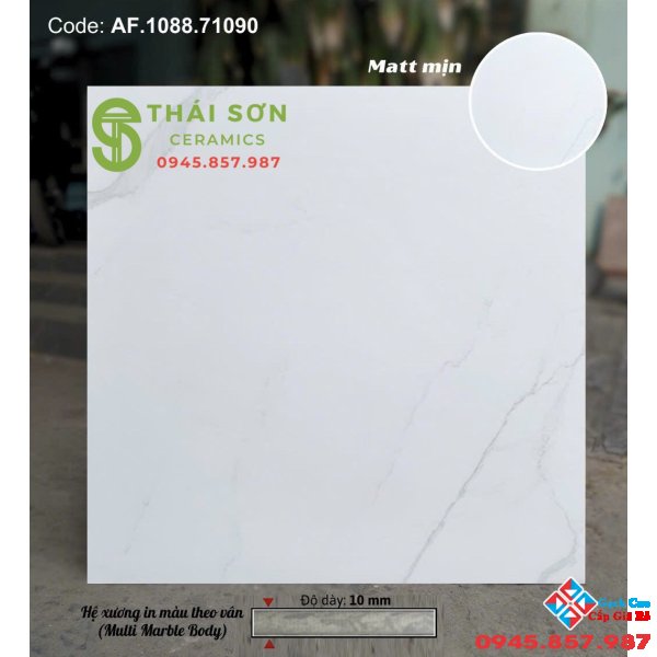 Gạch matt mờ 80x80 apodio trắng vân mây cao cấp