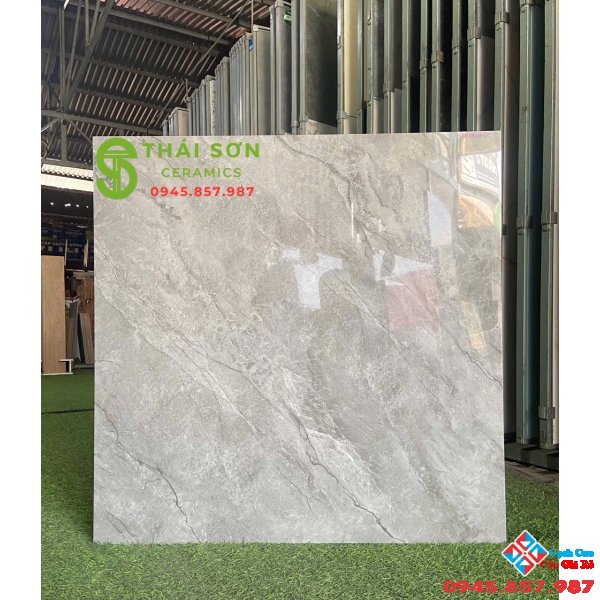 Gạch TTC 80x80 bóng kiếng lát nền màu xám vân đá mới nhất