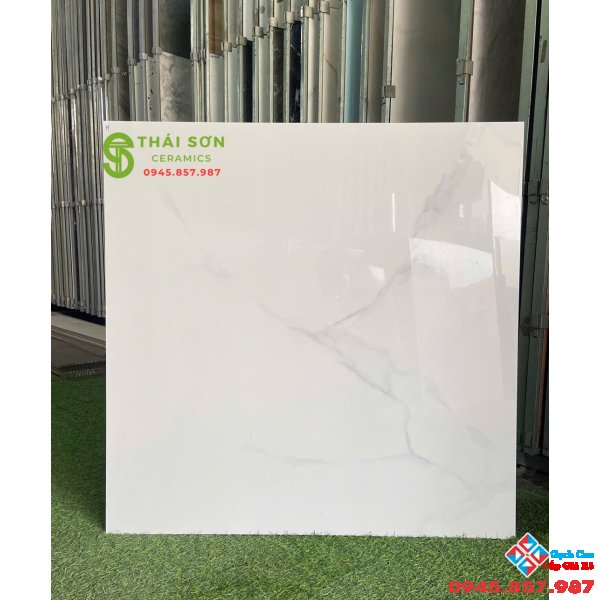 Gạch bóng kiếng VID 80x80 trắng vân mây lát nền cao cấp