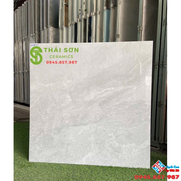 Gạch lát nền màu xám vân đá ViD 80x80 bóng kiếng cao cấp