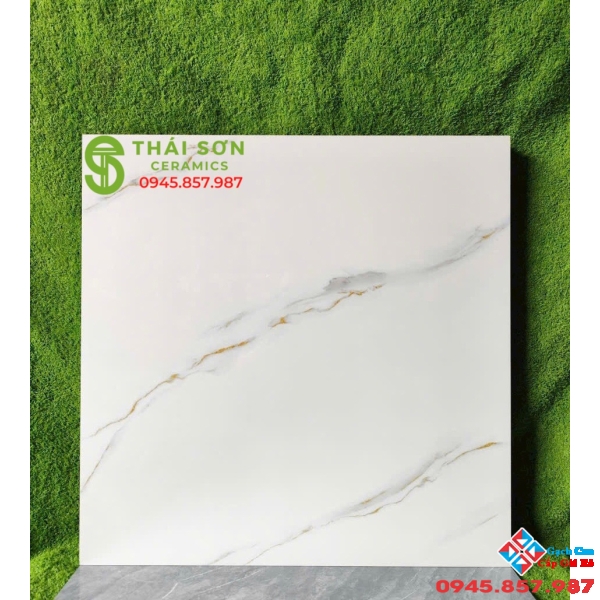 Gạch bóng kiếng 80x80 hà thanh màu trắng vân vàng