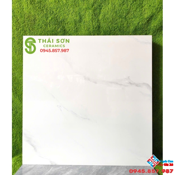 Gạch màu trắng vân hà thanh 80x80 bóng kiếng