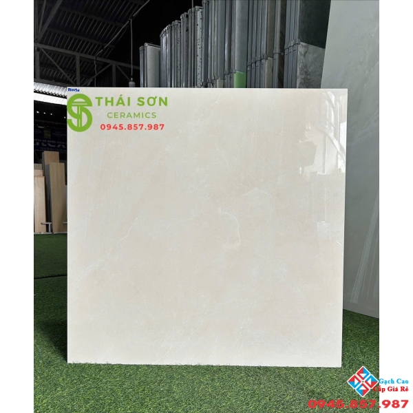 Gạch catalan 80x80 lát nền màu kem beige nhạt